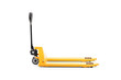 A studio shot of an empty fork pallet truck stacker A studio shot of an empty fork pallet truck stacker