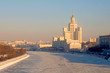 Citycsape with white skyscraper neer the river