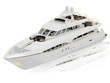 White pleasure yacht isolated on a white background