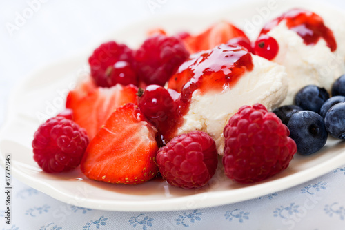 Photo: Fresh fruits with mascarpone Fresh fruits with mascarpone