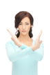 woman making stop gesture