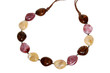 Beads of colored stones.