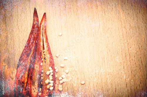 Photo: Peppers background in grunge style Peppers background in grunge style