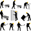 construction workers silhouettes 2 - vector