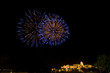 Royal Palace of Buda at night with fireworks Budapest Royal Palace of Buda at night with fireworks Budapest