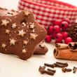 Christmas star cookie with rich festive background Christmas star cookie with rich festive background