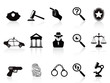 law and crime icons set