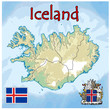 iceland europe map flag coat seal emblem