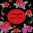 Greeting floral rose card. Vector illustration