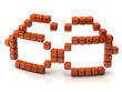 Glasses icon made of orange cubes