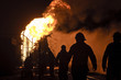 firefighters in action after a gas explosion