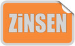 Sticker orange eckig curl oben ZINSEN