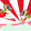 Dragon flying with sunset Dragon flying with sunset