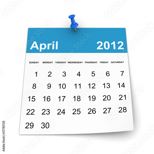 Illustration: Calendar 2012 - April Calendar 2012 - April
