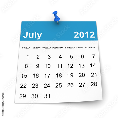 Illustration: Calendar 2012 - July Calendar 2012 - July