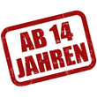 Grunge Stempel rot AB 14 JAHREN