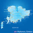 Island of Mykonos in Greece map Island of Mykonos in Greece map