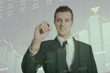 Businessmen felice degli affari in crescita