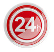 24 hours. 3D icon isolated on white