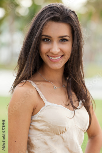 Photo: Beautiful Young Woman Outdoor Portrait Beautiful Young Woman Outdoor Portrait