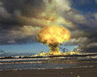 Nuclear explosion in an outdoor setting