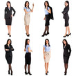 Collection of full length portraits of a beautiful businesswoman