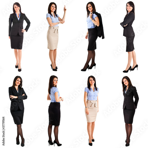 Photo: Collection of full length portraits of a beautiful businesswoman Collection of full length portraits of a beautiful businesswoman