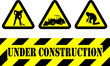 under construction signs - vector