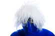 Weird Blue Man with white hair