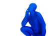 faceless man thinking about something