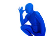 faceless man thumbing his nose