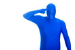 faceless anonymous man saluting