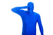 anonymous blue man with no face saluting.