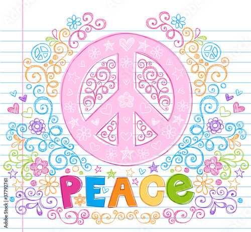 Vector: Peace Sign Flowers Sketchy Doodle Vector Illustation Peace Sign Flowers Sketchy Doodle Vector Illustation