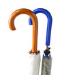 Close up of umbrella handle with white background Close up of umbrella handle with white background