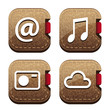 Set of four brown folder icons Set of four brown folder icons