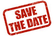 Grunge Stempel rot SAVE THE DATE