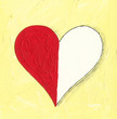 Coloring illustration of the heart