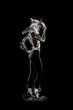 woman from watter on black posing