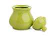 Ceramic sugar bowl of green