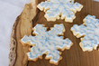 three snowflake cookies