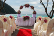wedding venue set-up at the beach.