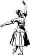 a sketch of girl's ballerina standing in a pose