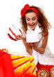 Young girl with Christmas gifts Young girl with Christmas gifts