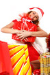 Young girl with Christmas gifts Young girl with Christmas gifts
