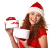 Young girl with Christmas gifts Young girl with Christmas gifts