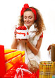 Young girl with Christmas gifts Young girl with Christmas gifts