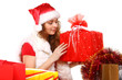 Young girl with Christmas gifts Young girl with Christmas gifts