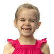 Little girl with milk teeth dropped out
