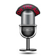Icono microfono 3D con texto on the air